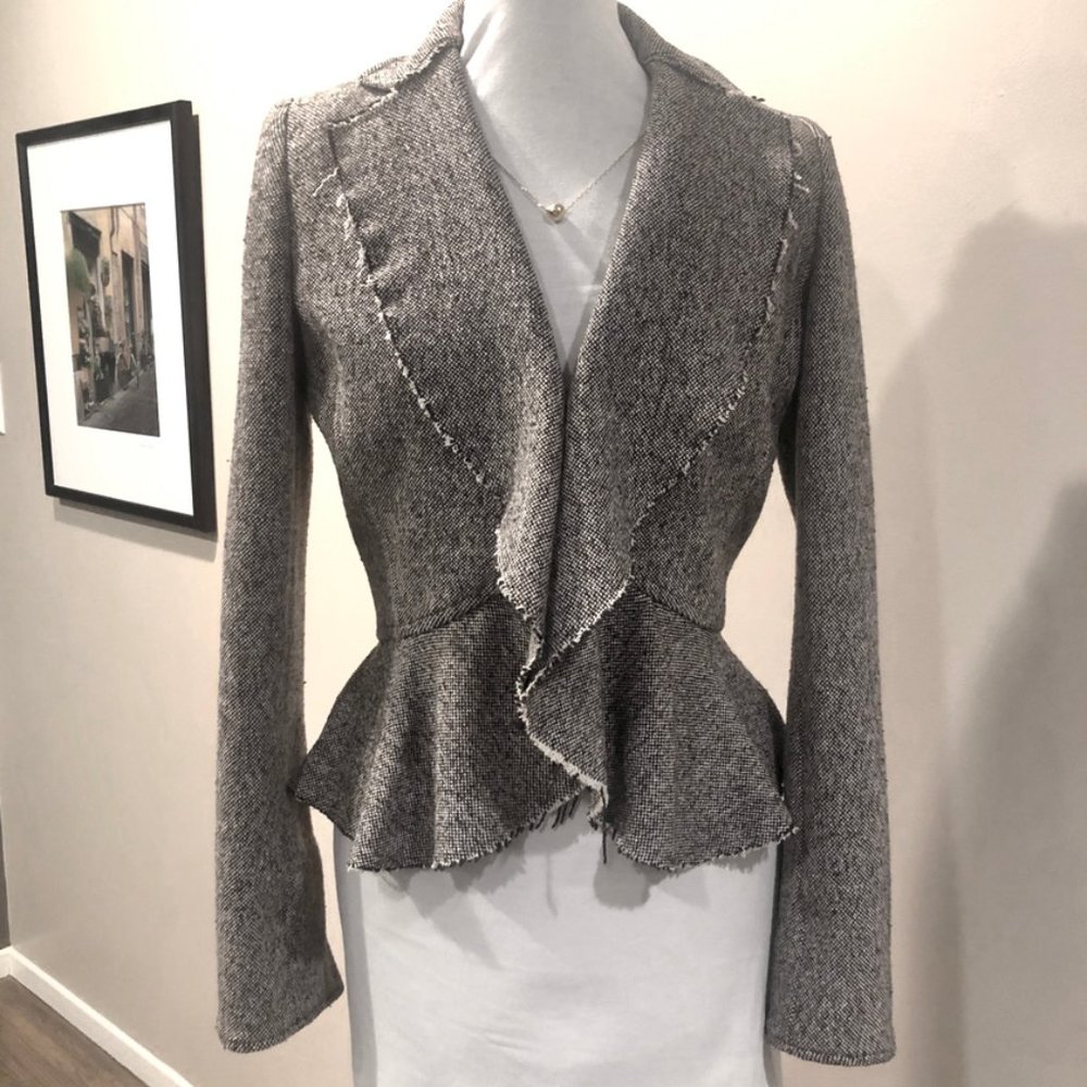 Banana Republic Stretch Tweet Raw Edge Jacket - 6